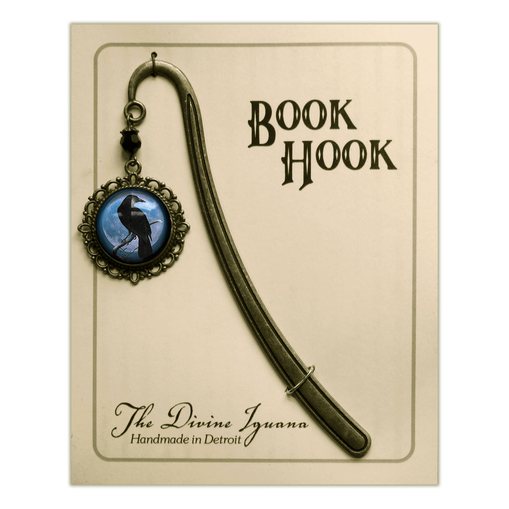 Purple Crow or Raven Goth Halloween Bronze Bookmark