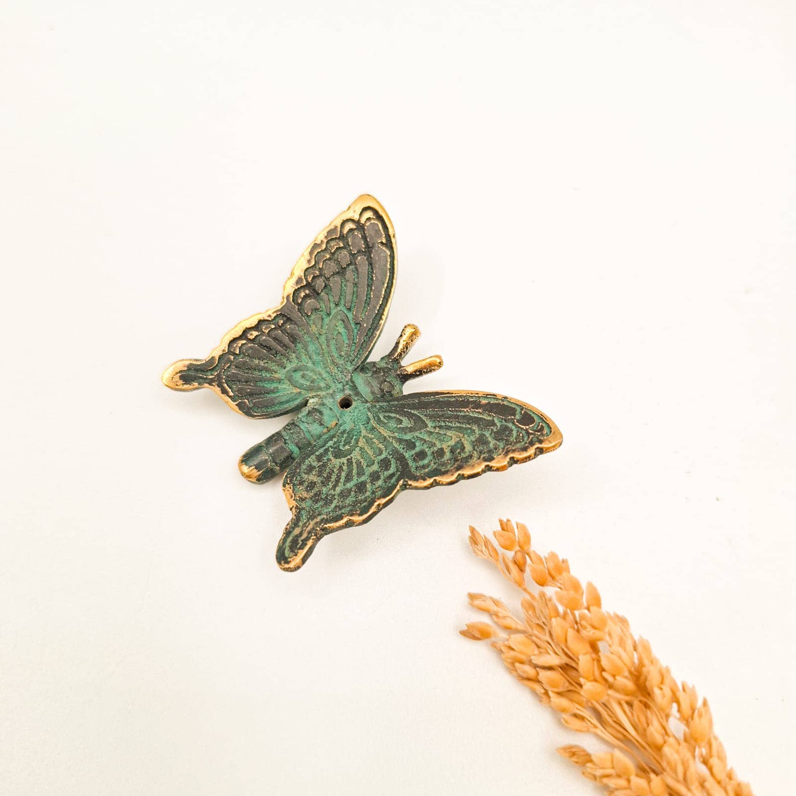Brass Incense Holder Butterfly - 4,5 x 4 cm / 6 x 5 cm