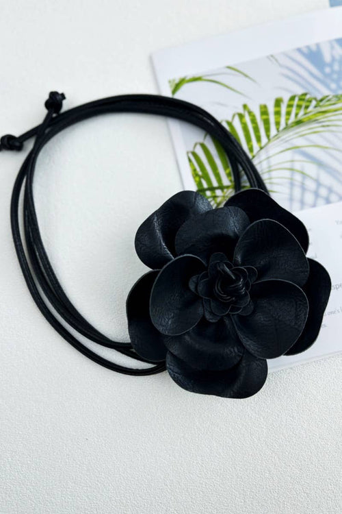 Bohemian Leather Flower Pendant Layered Belt