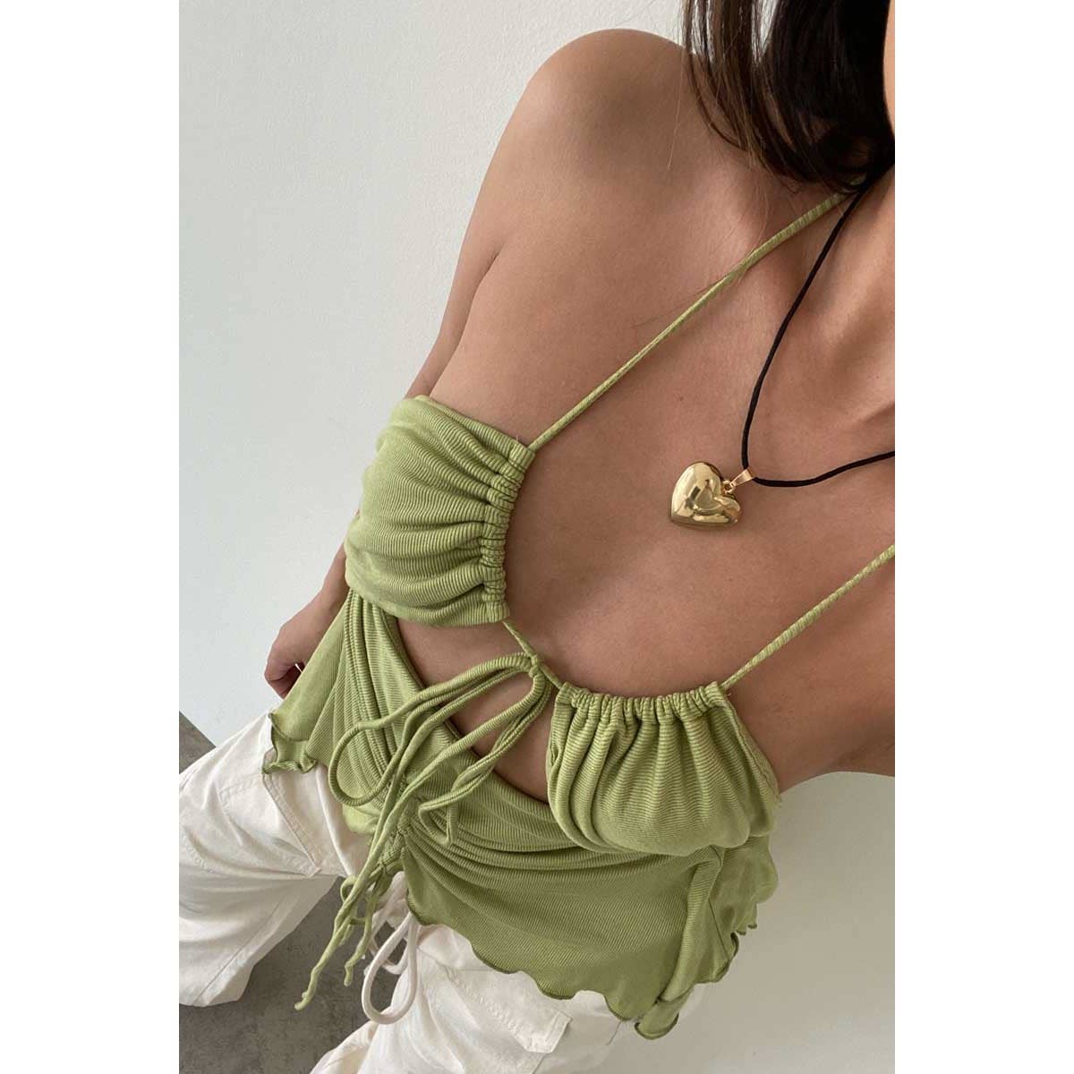 Multi Tie Top with Asymmetric Hemline