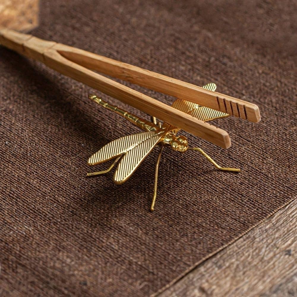 Gold Metal Dragonfly Decor – Tea Pet & Tabletop Accent