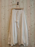 Ref-80129 LINEN SKIRT WITH BUTTONS, ELASTIC WAIST, 100% LINEN