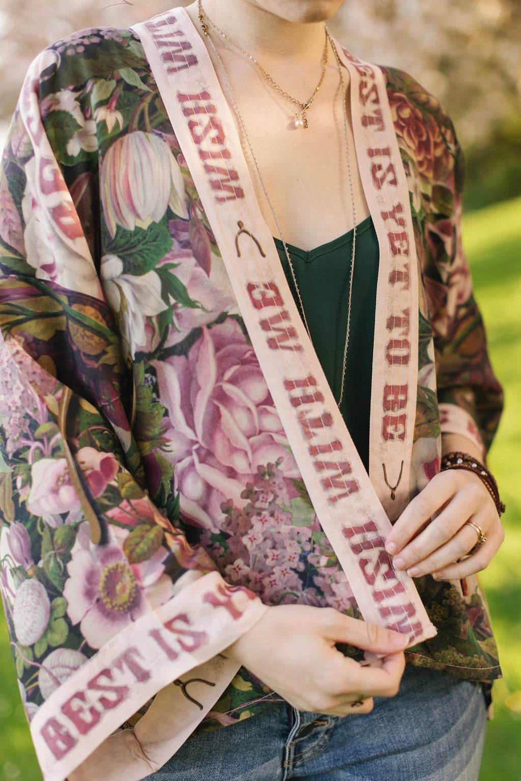 Make A Wish Pixie Duster Cropped Kimono w Wishbone Dandelion