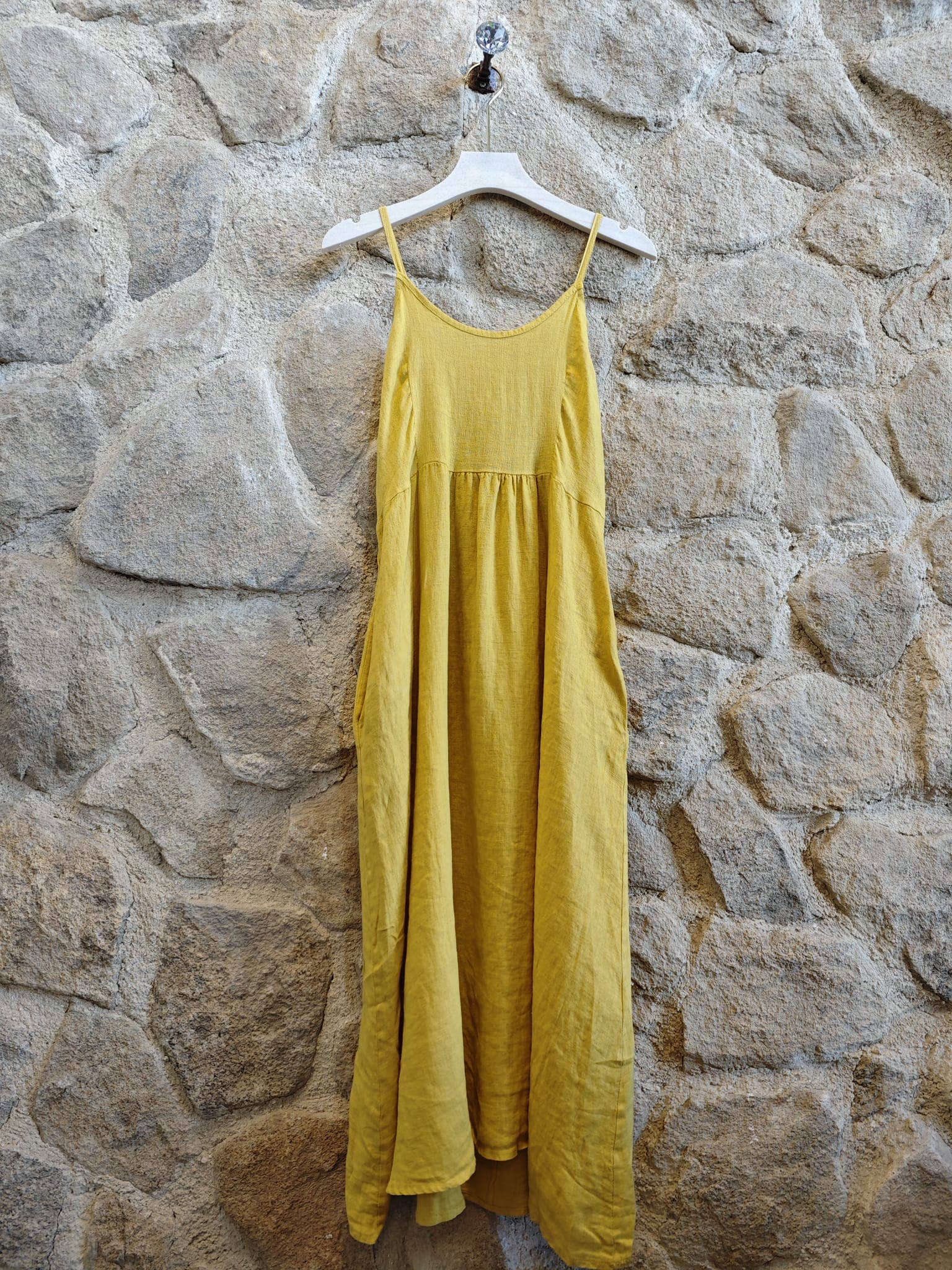 Ref-33195 STRAPPY DRESS 100% LINEN