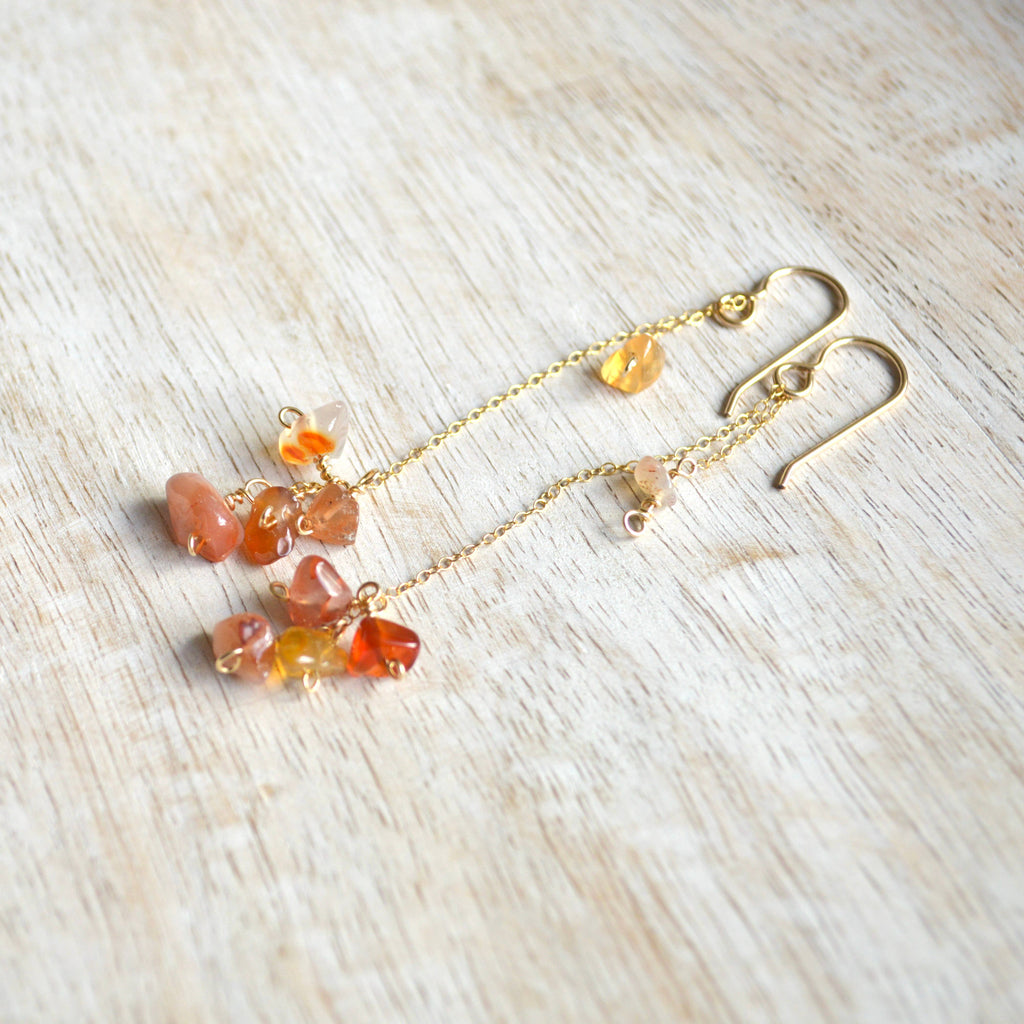 Carnelian Cluster Earrings