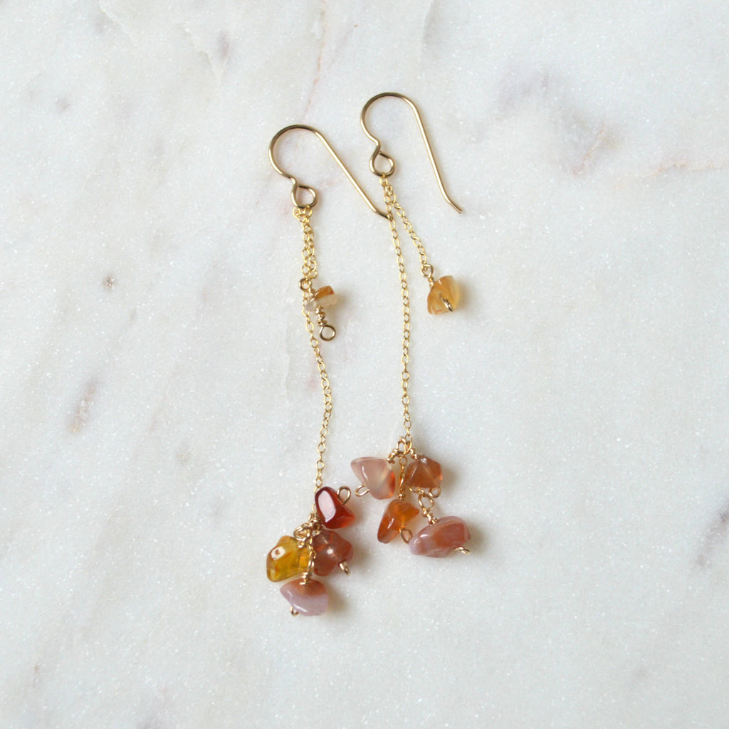 Carnelian Cluster Earrings