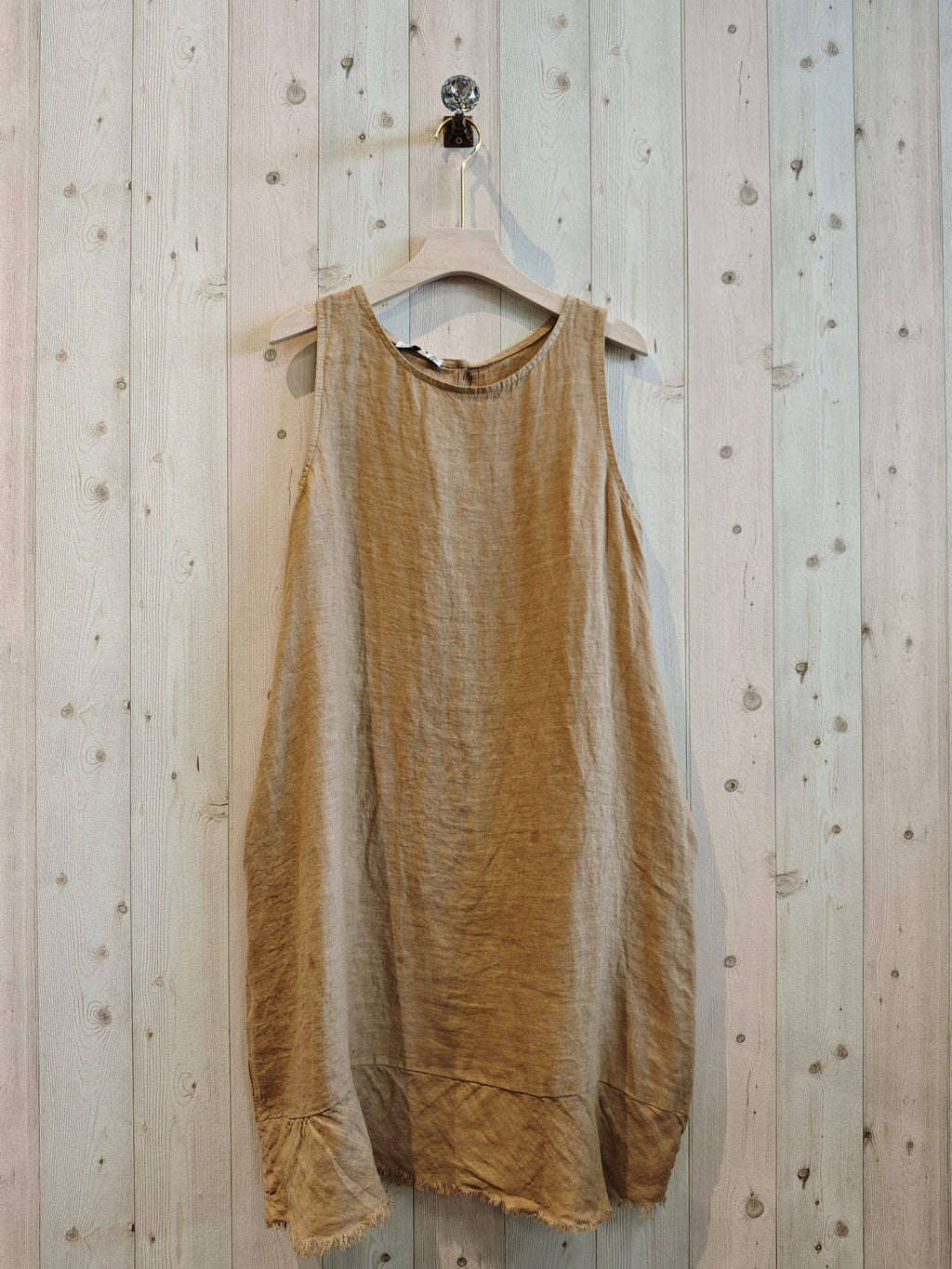Ref-72322 FRINGED DRESS 100% LINEN