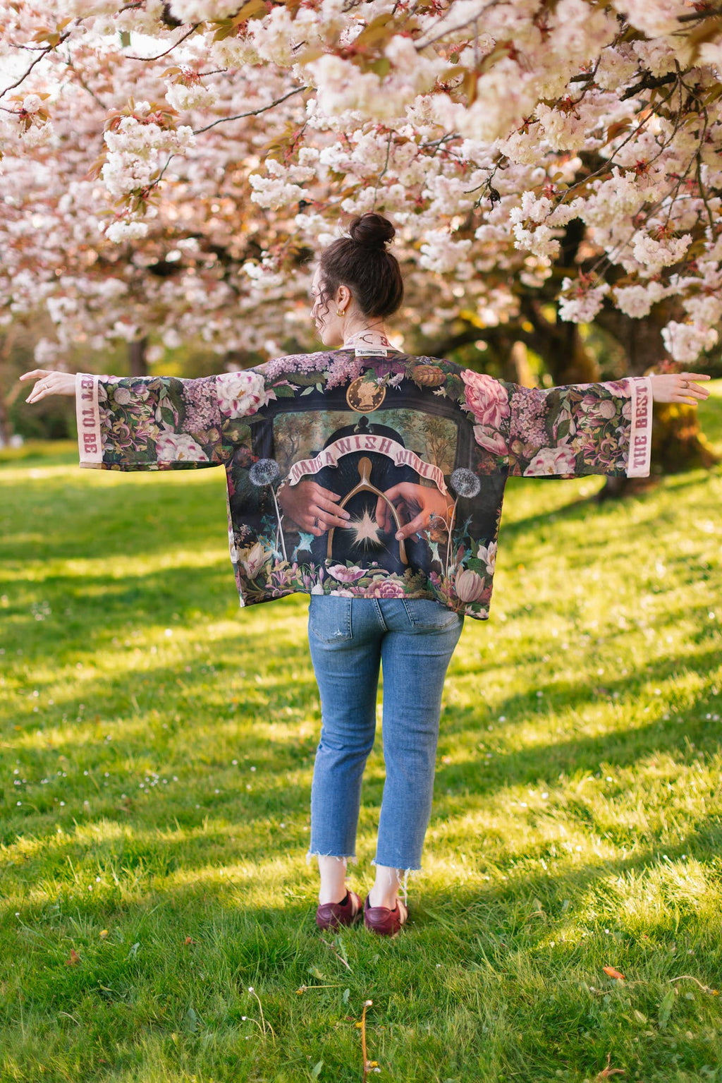 Make A Wish Pixie Duster Cropped Kimono w Wishbone Dandelion
