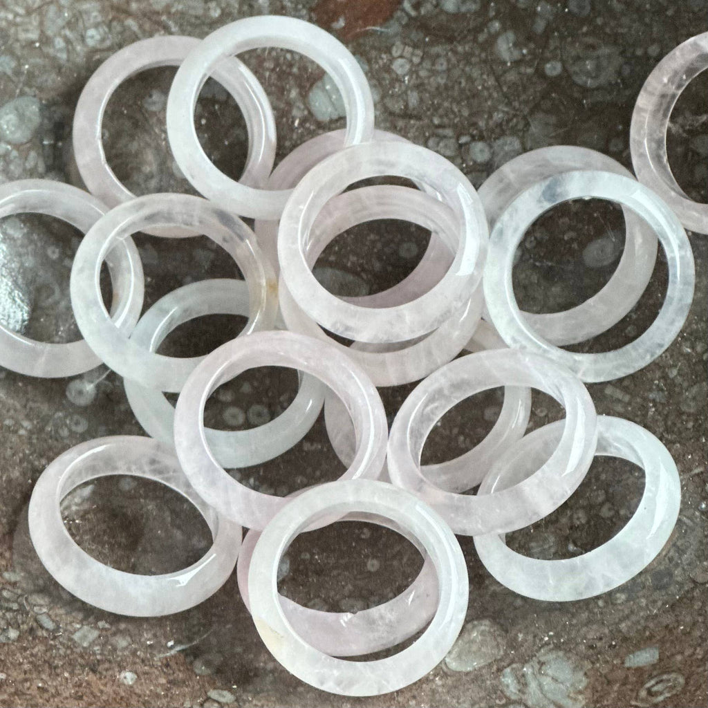 Rose Quartz Rings -10 pcs (Crystals & Stones)
