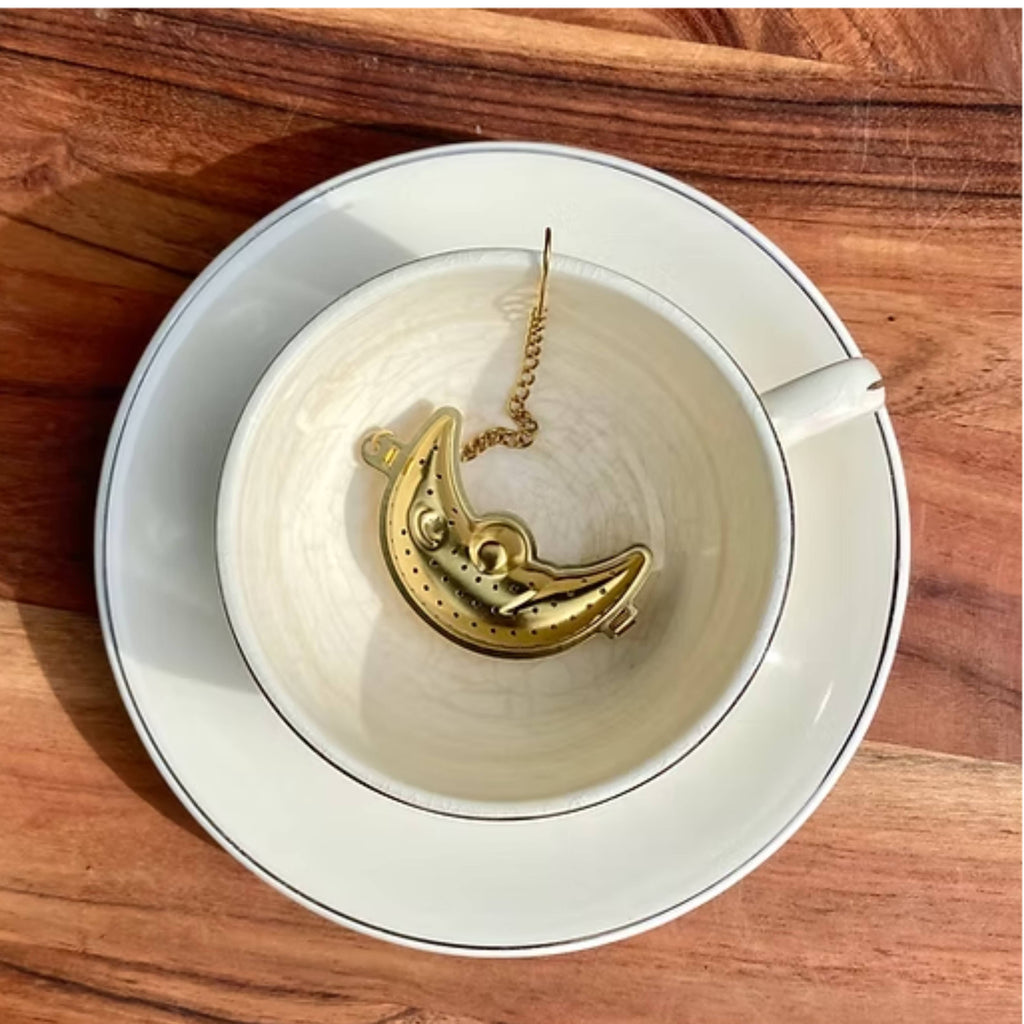 Gold Crescent Moon Stainless Steel Tea Infuser