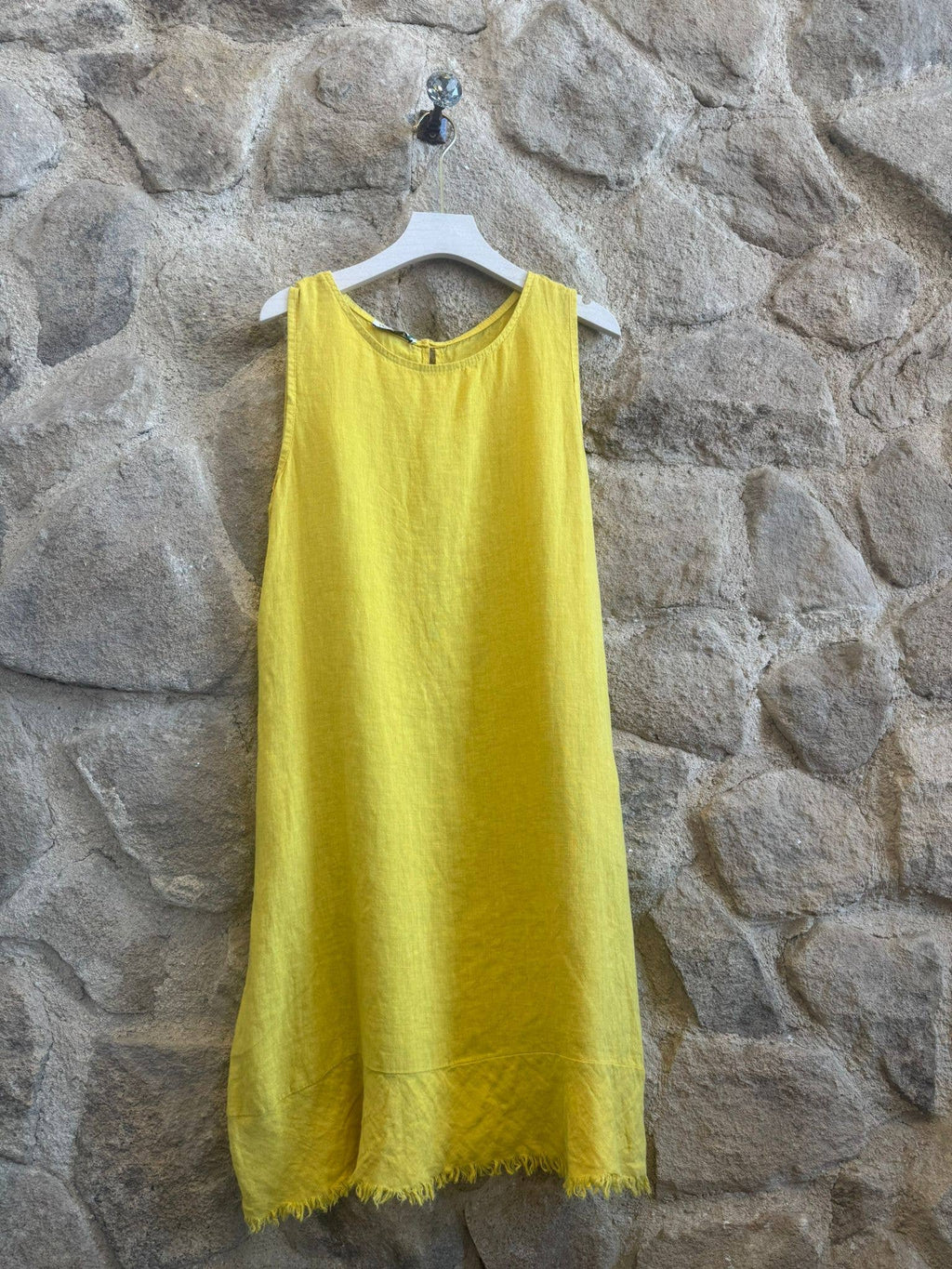 Ref-72322 FRINGED DRESS 100% LINEN