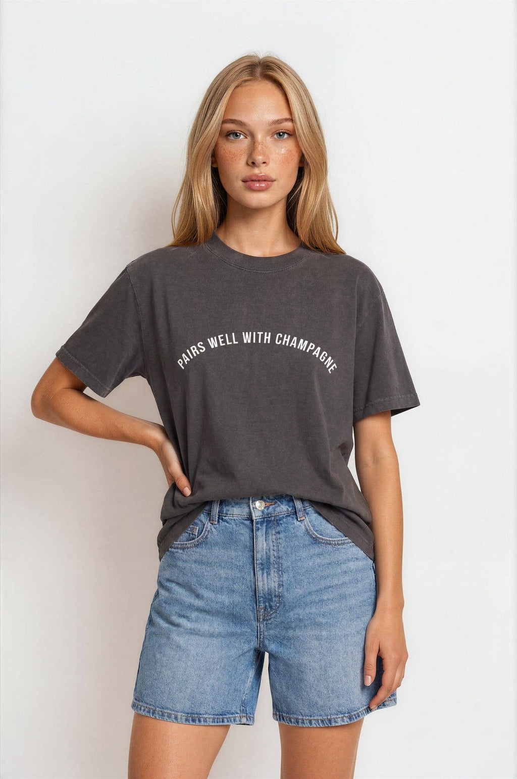 Pairs Well with Champagne® Garment Dye Tee