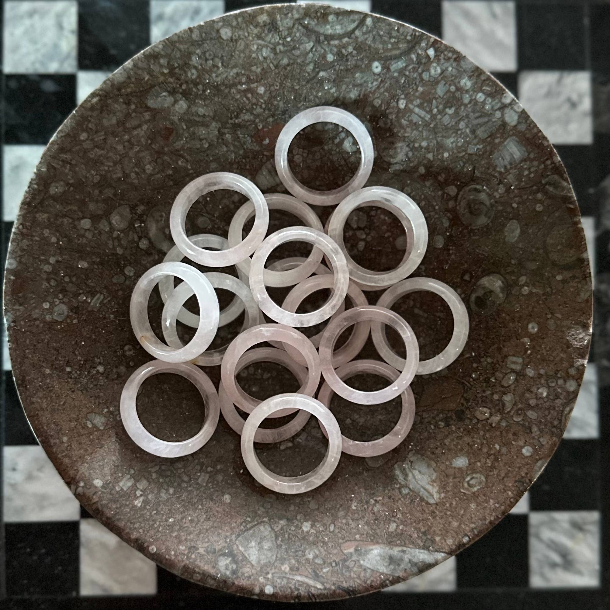 Rose Quartz Rings -10 pcs (Crystals & Stones)