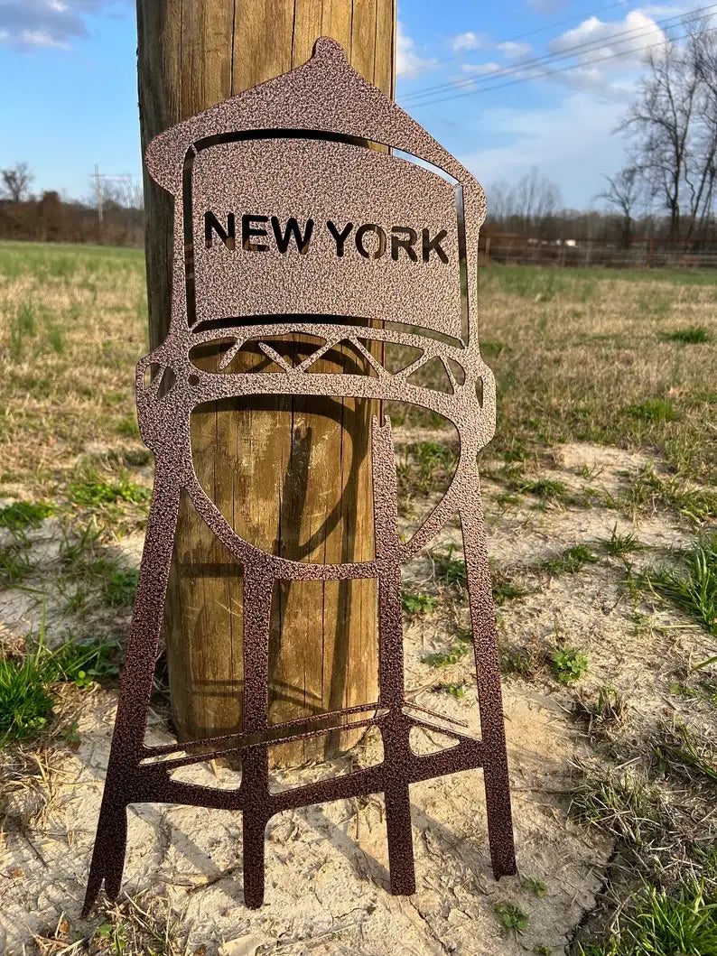 Smithville Water Tower Metal Sign, Town Name Sign