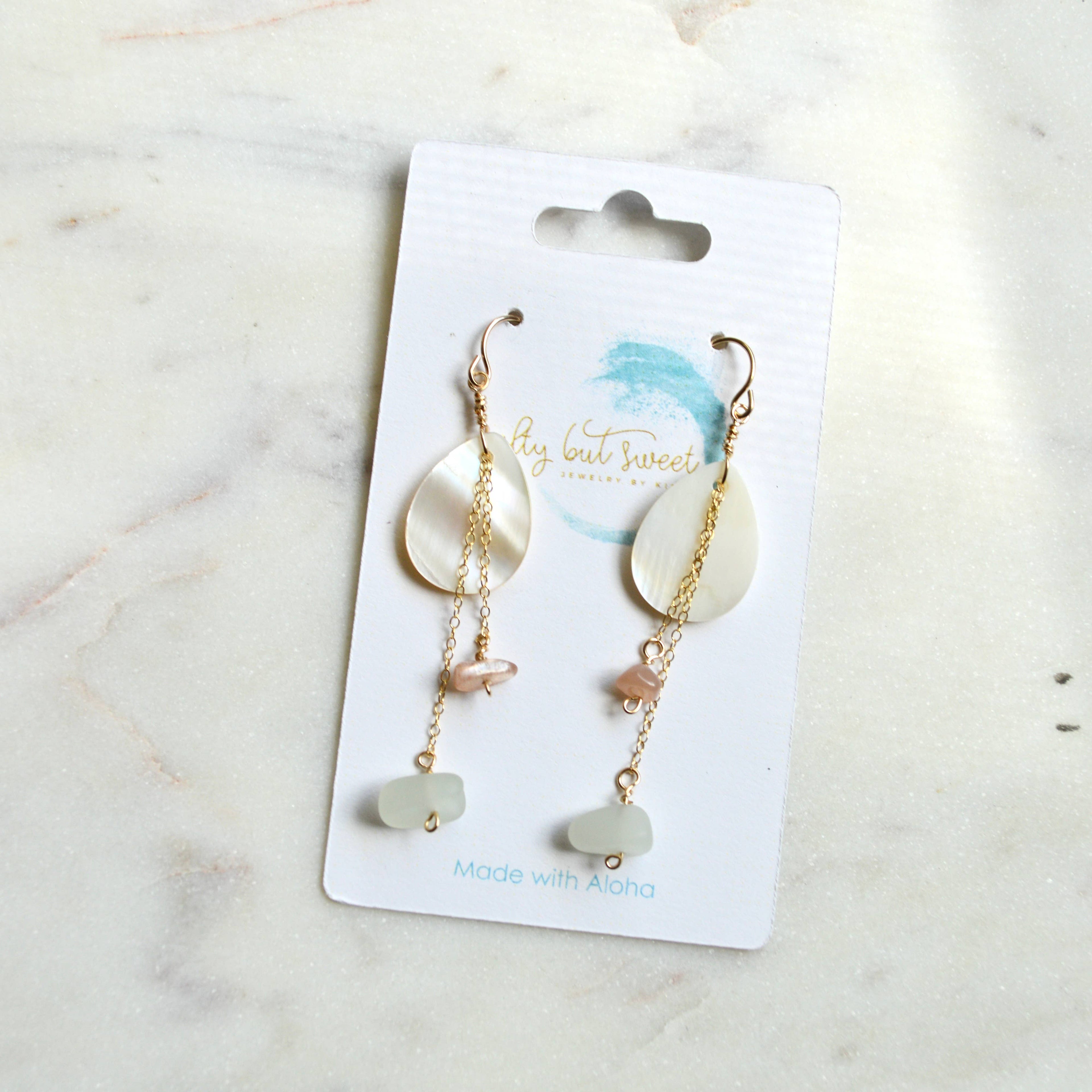 Mother of Pearl & Moonstone Teardrop