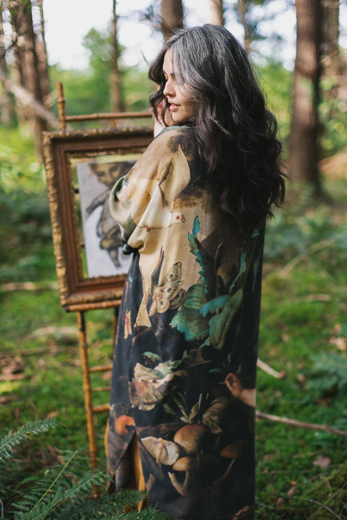 Heartwork Opera Duster Kimono Robe w Artist Butterfly