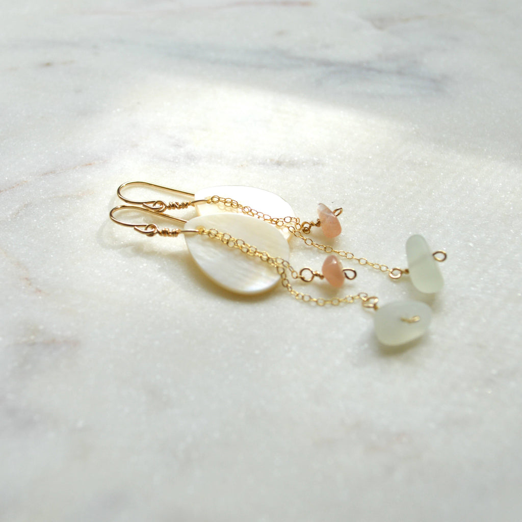 Mother of Pearl & Moonstone Teardrop