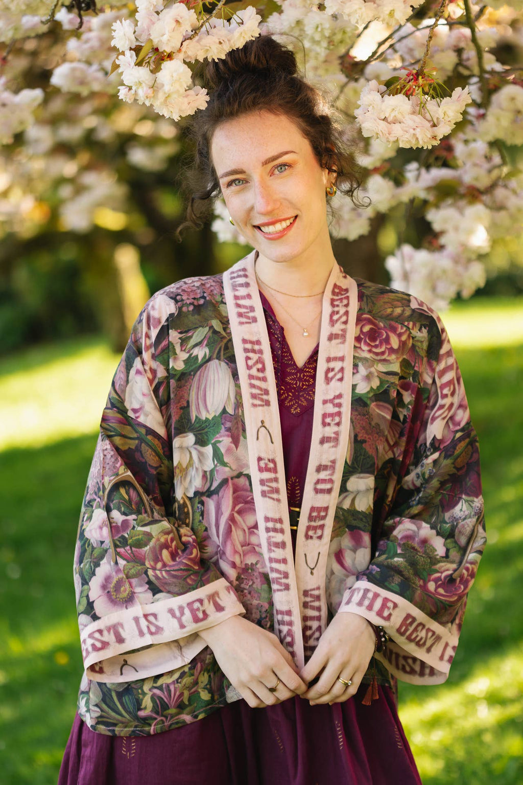 Make A Wish Pixie Duster Cropped Kimono w Wishbone Dandelion