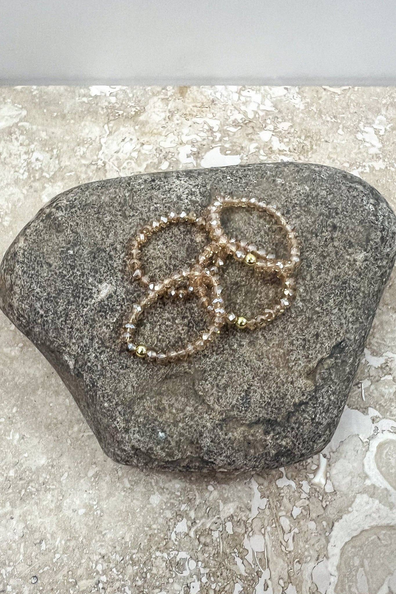 Stretchy Beaded Stack Rings