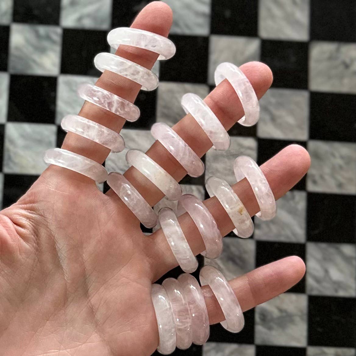 Rose Quartz Rings -10 pcs (Crystals & Stones)