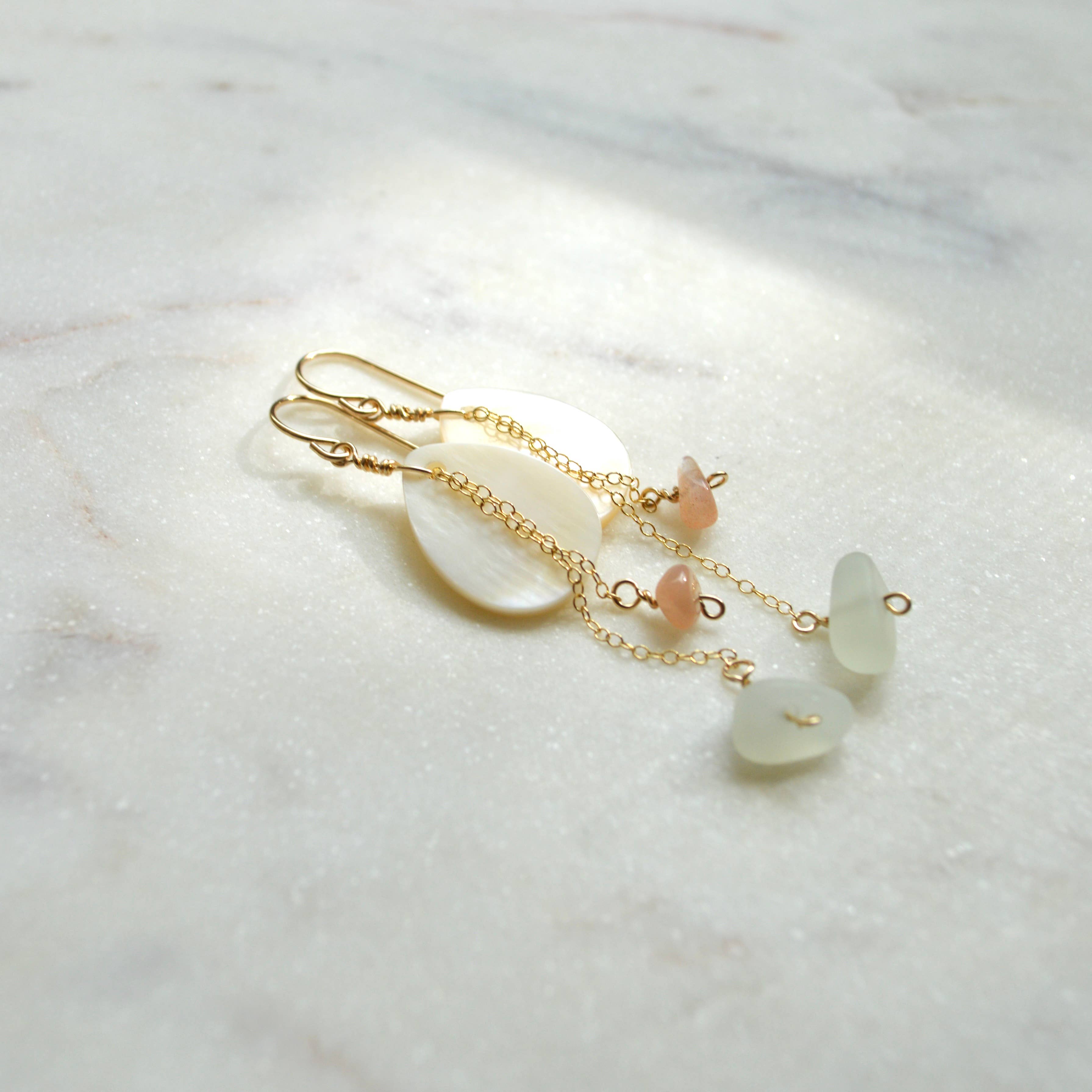 Mother of Pearl & Moonstone Teardrop