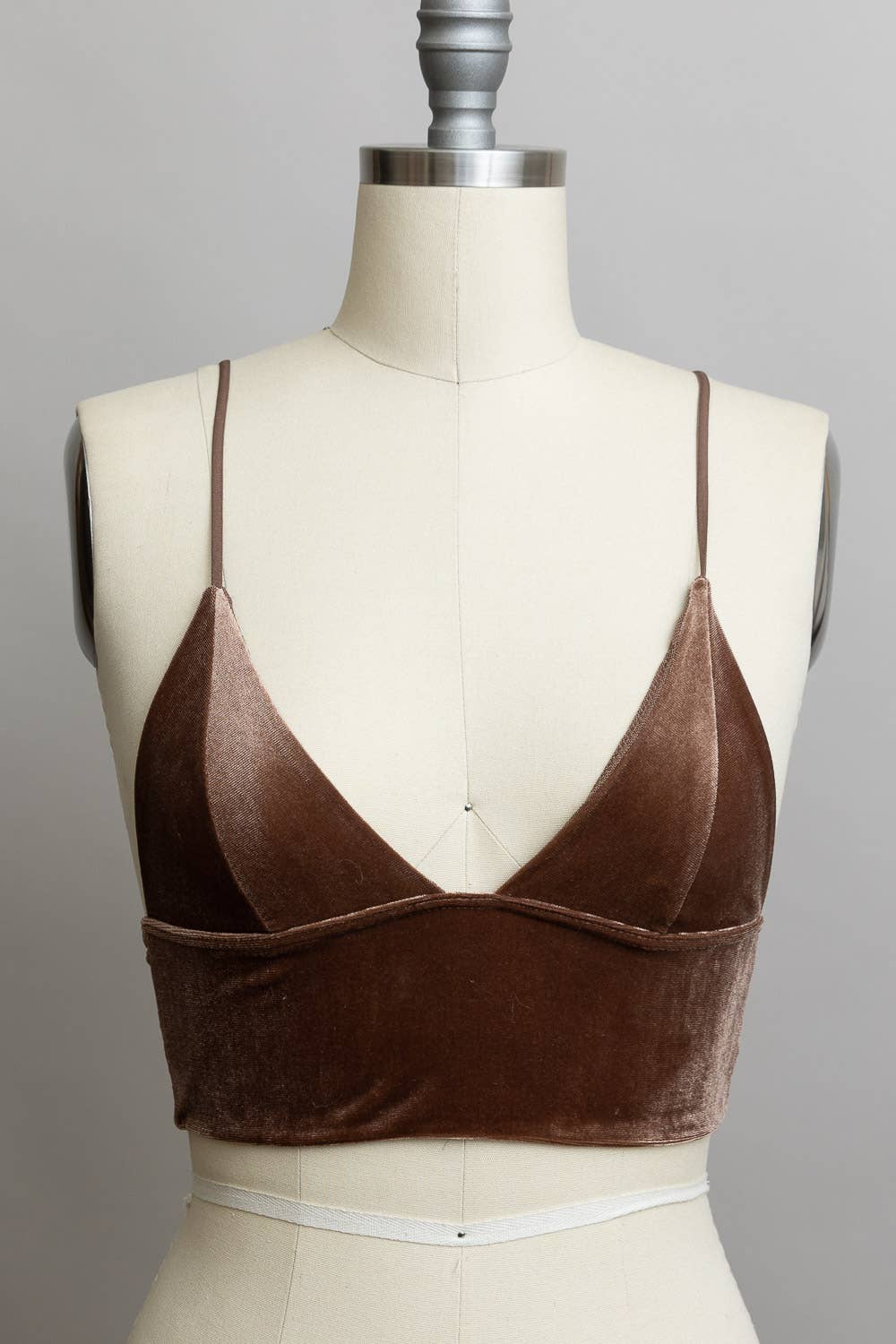 Velvet Plunge Longline Bralette - Deep V-Neck Crop Top ✨