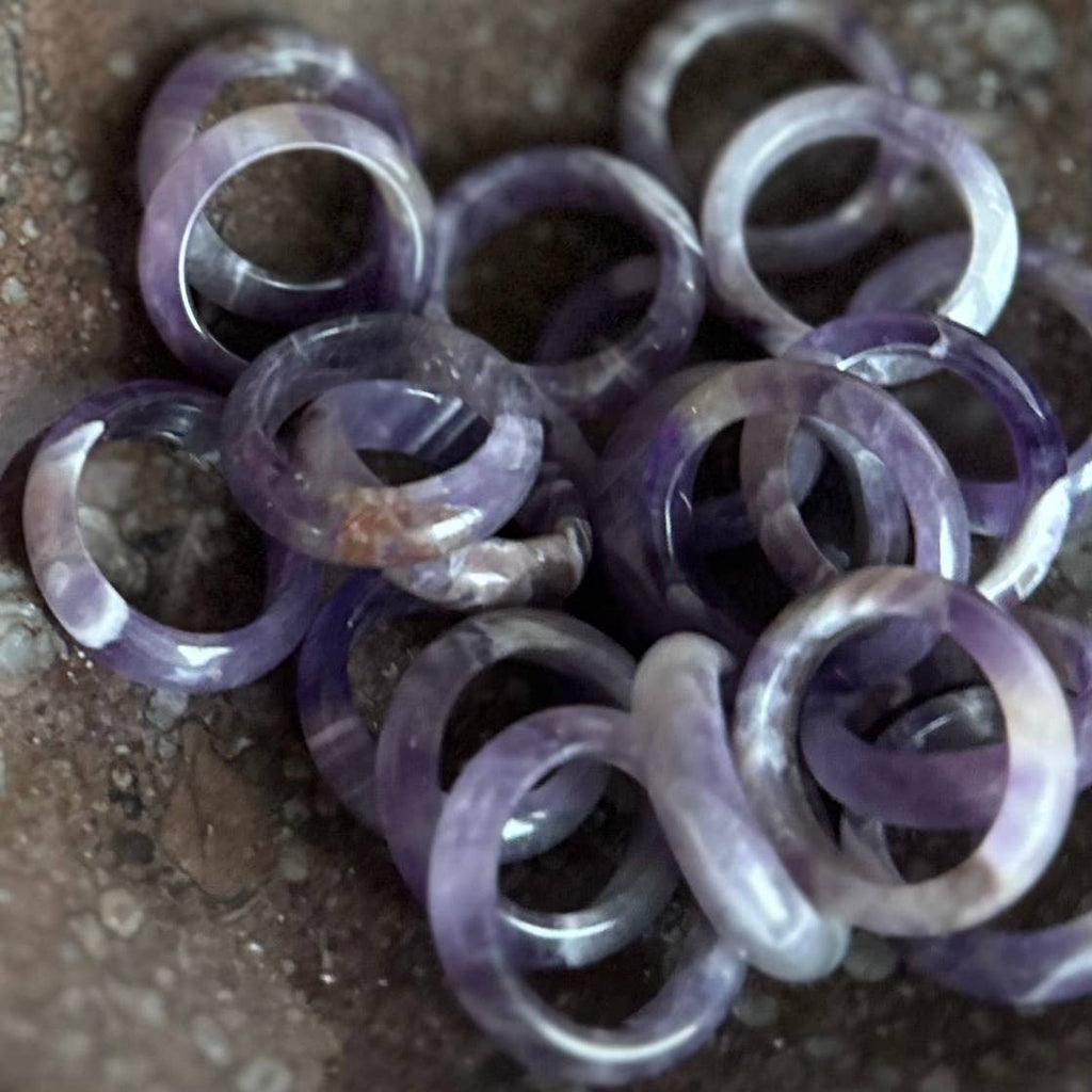 Amethyst Rings -10 pcs (Crystals & Stones)