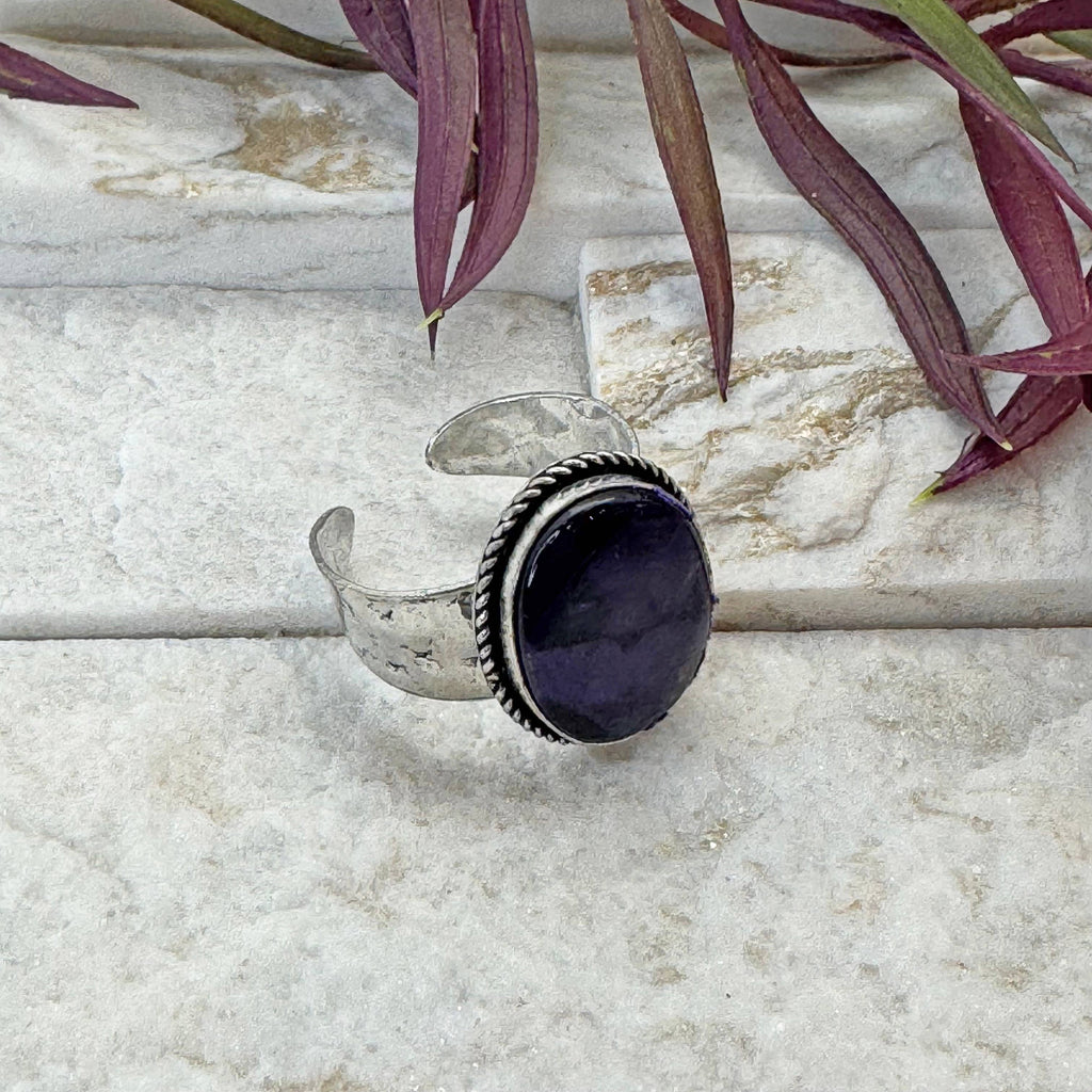 Handcrafted Semiprecious Stone Ring - Amethyst