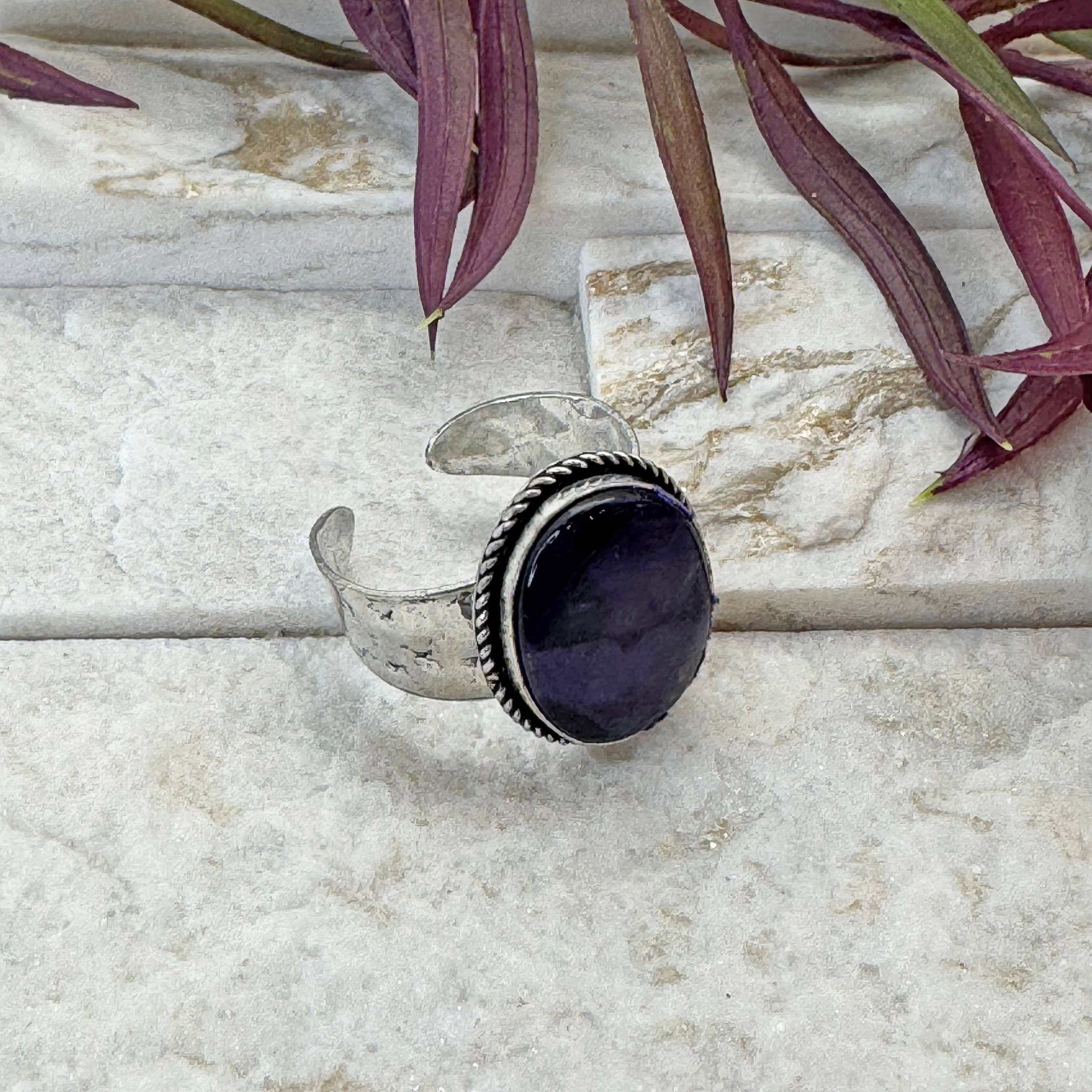 Handcrafted Semiprecious Stone Ring - Amethyst