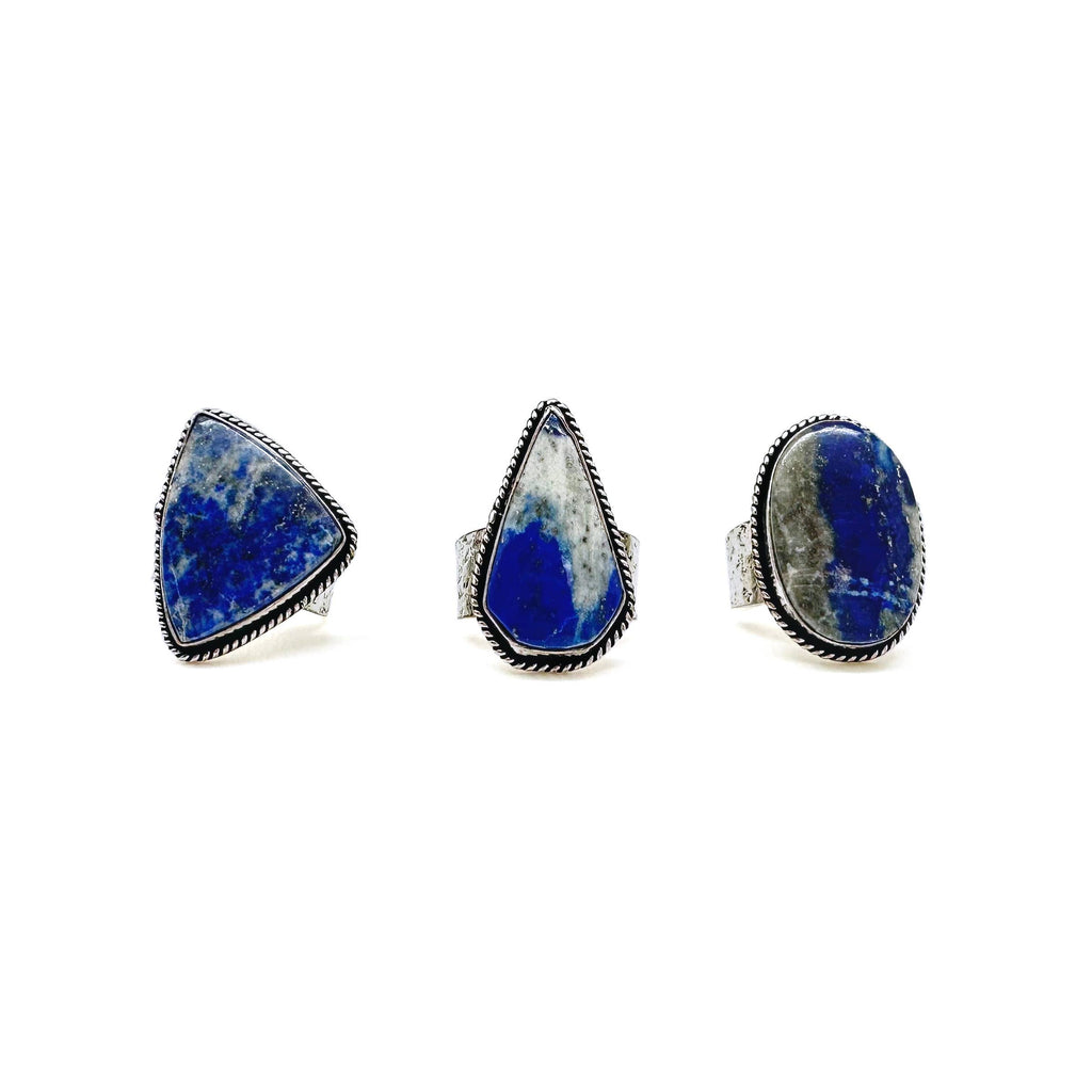 Handcrafted Semiprecious Stone Ring - Lapis
