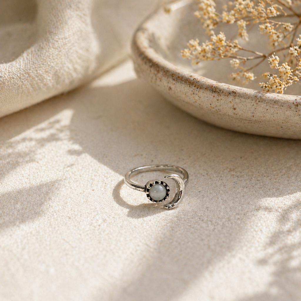Silver with Moonstone