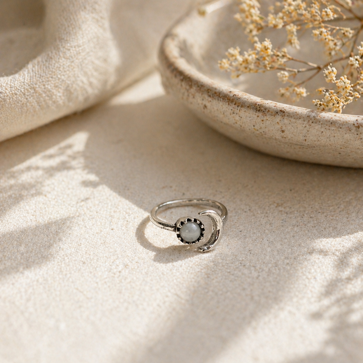 Silver with Moonstone