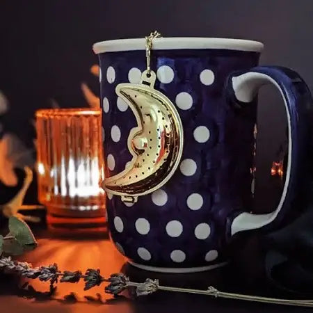 Gold Crescent Moon Stainless Steel Tea Infuser