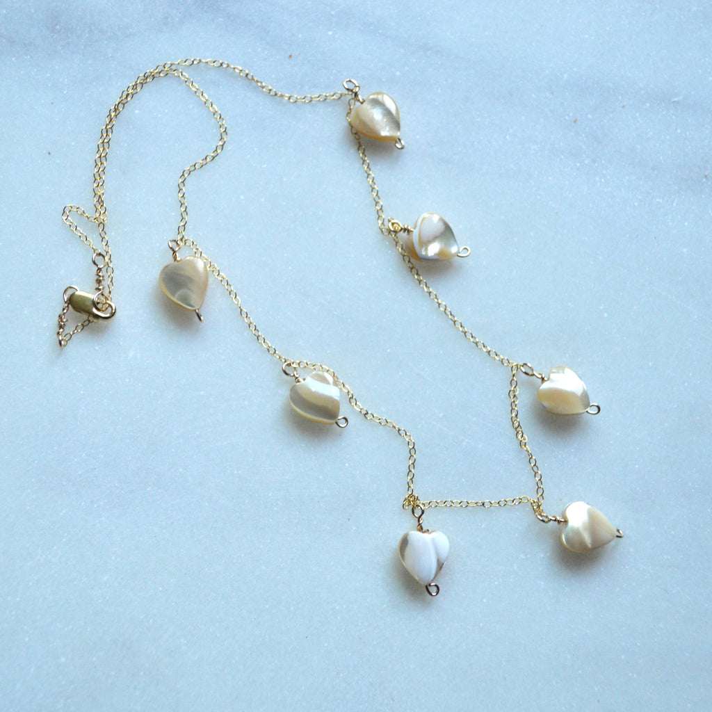 Mother of Pearl Heart Necklace