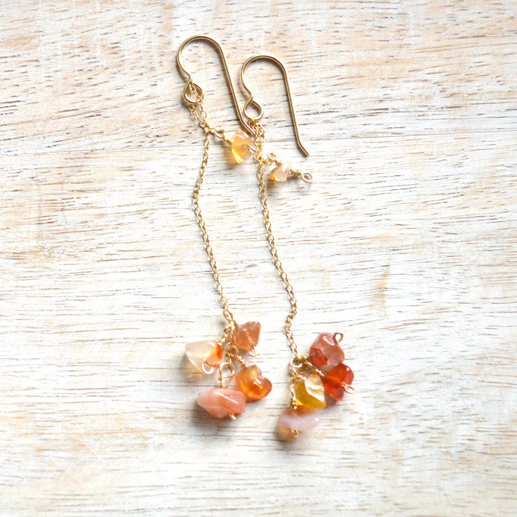 Carnelian Cluster Earrings