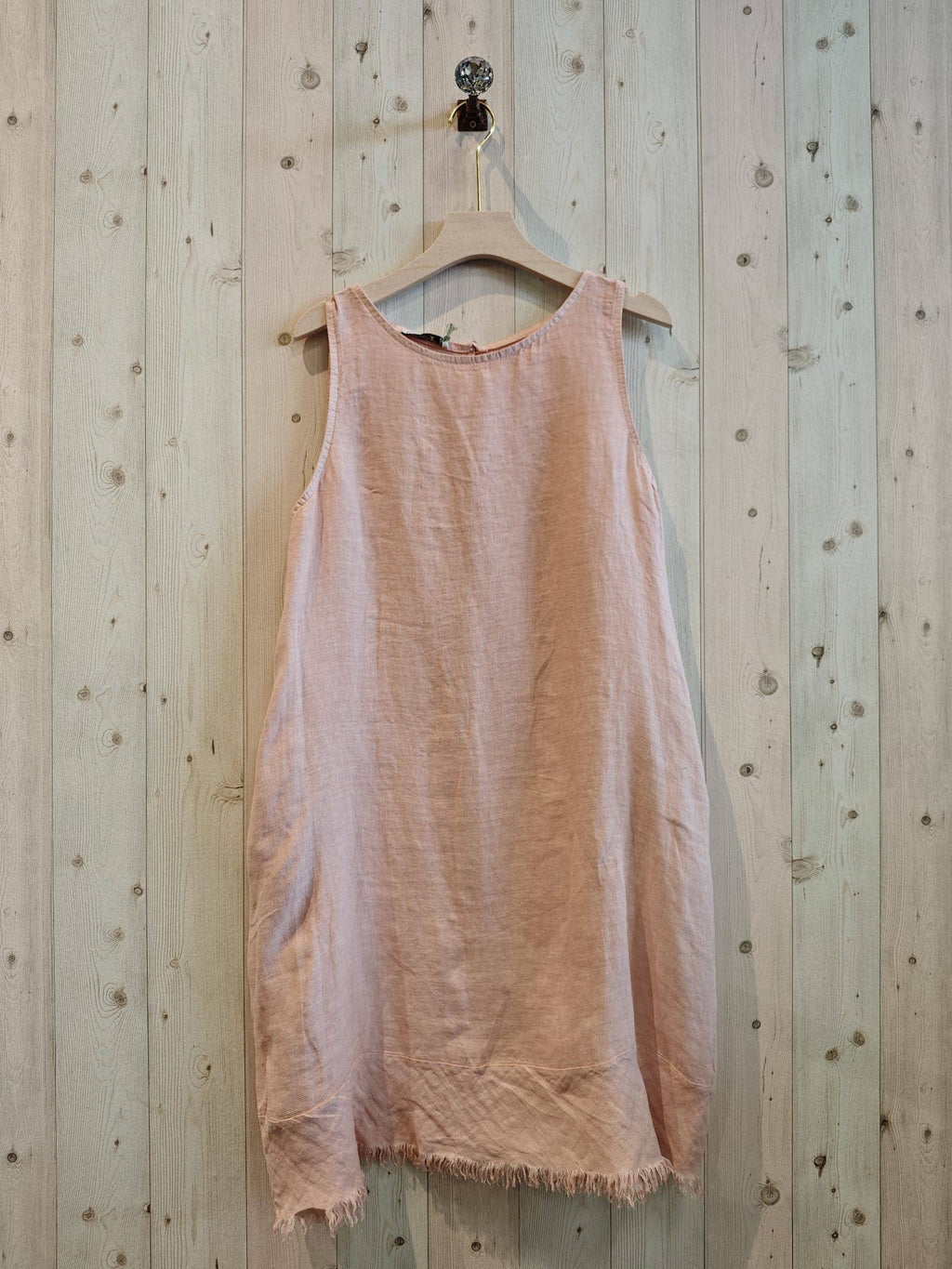 Ref-72322 FRINGED DRESS 100% LINEN