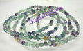 Natural Faceted Fluorite Crystal Stretch Bracelets 7.5"