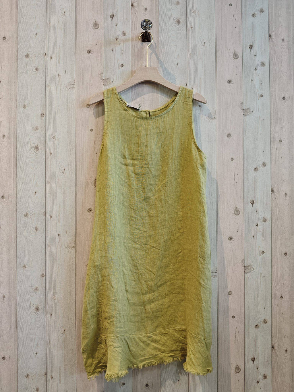 Ref-72322 FRINGED DRESS 100% LINEN