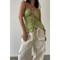 Multi Tie Top with Asymmetric Hemline