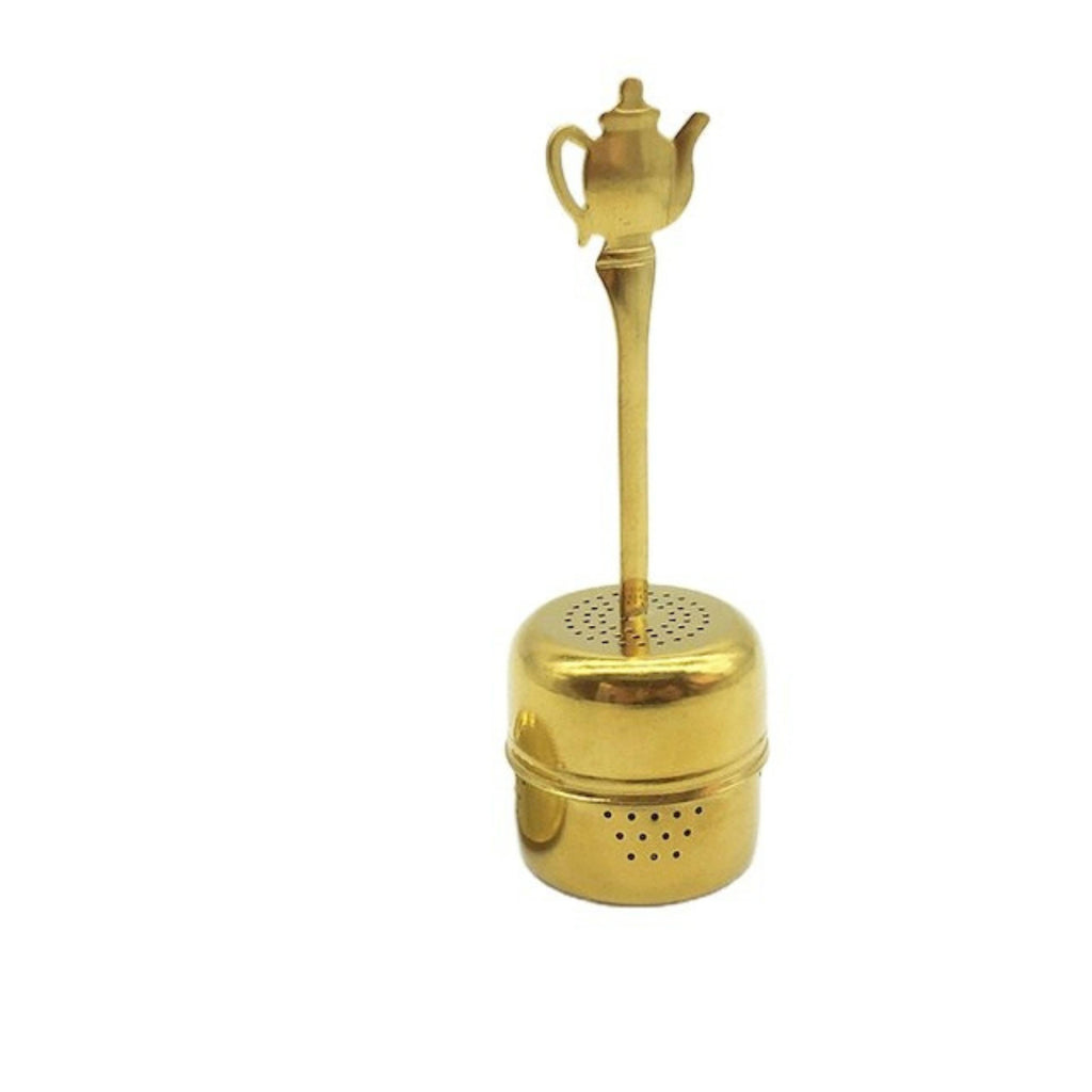 Gold Colored Stainless Steel Teapot Tea Infuser