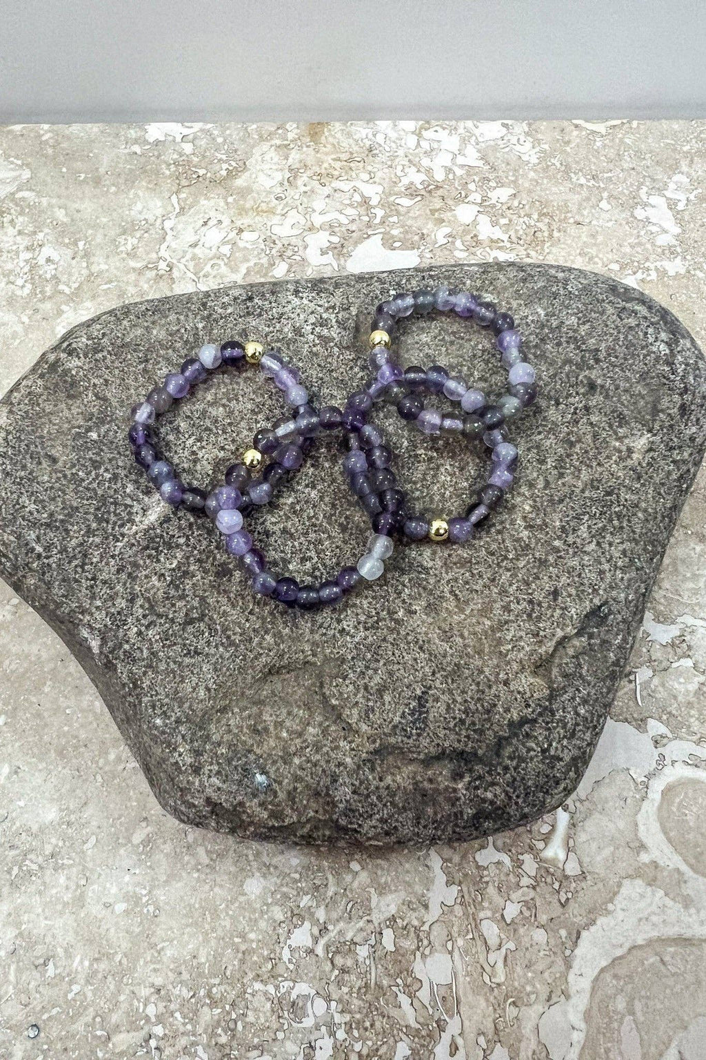 Stretchy Beaded Stack Rings