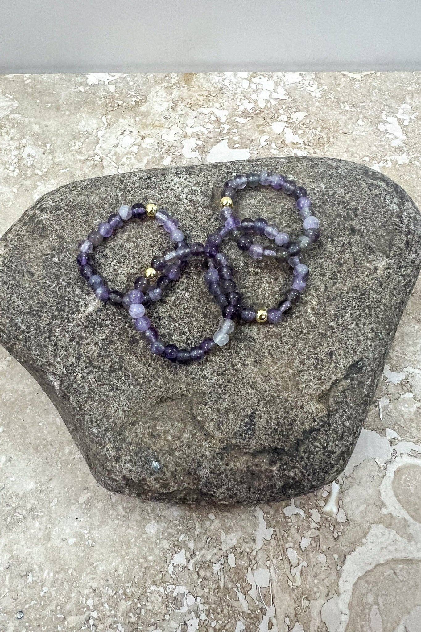 Stretchy Beaded Stack Rings