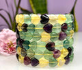 Natural Fluorite Heart Crystal Stretch Bracelet 7.5”