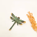Brass Incense Holder Dragonfly 5,5 x 5,5 cm - Gold / Green