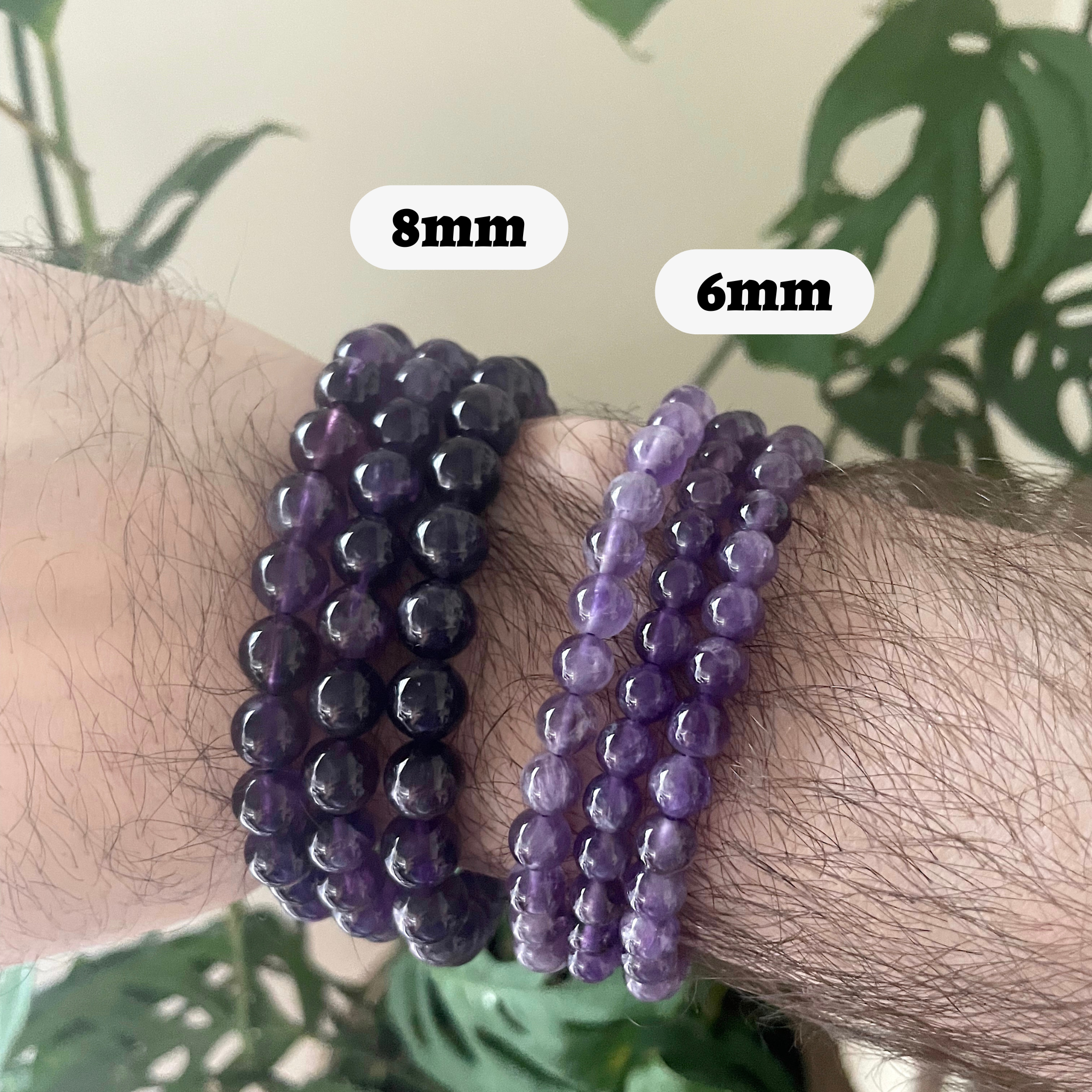 Amethyst Bracelet 4mm/6mm/8mm - Crystals & Stones