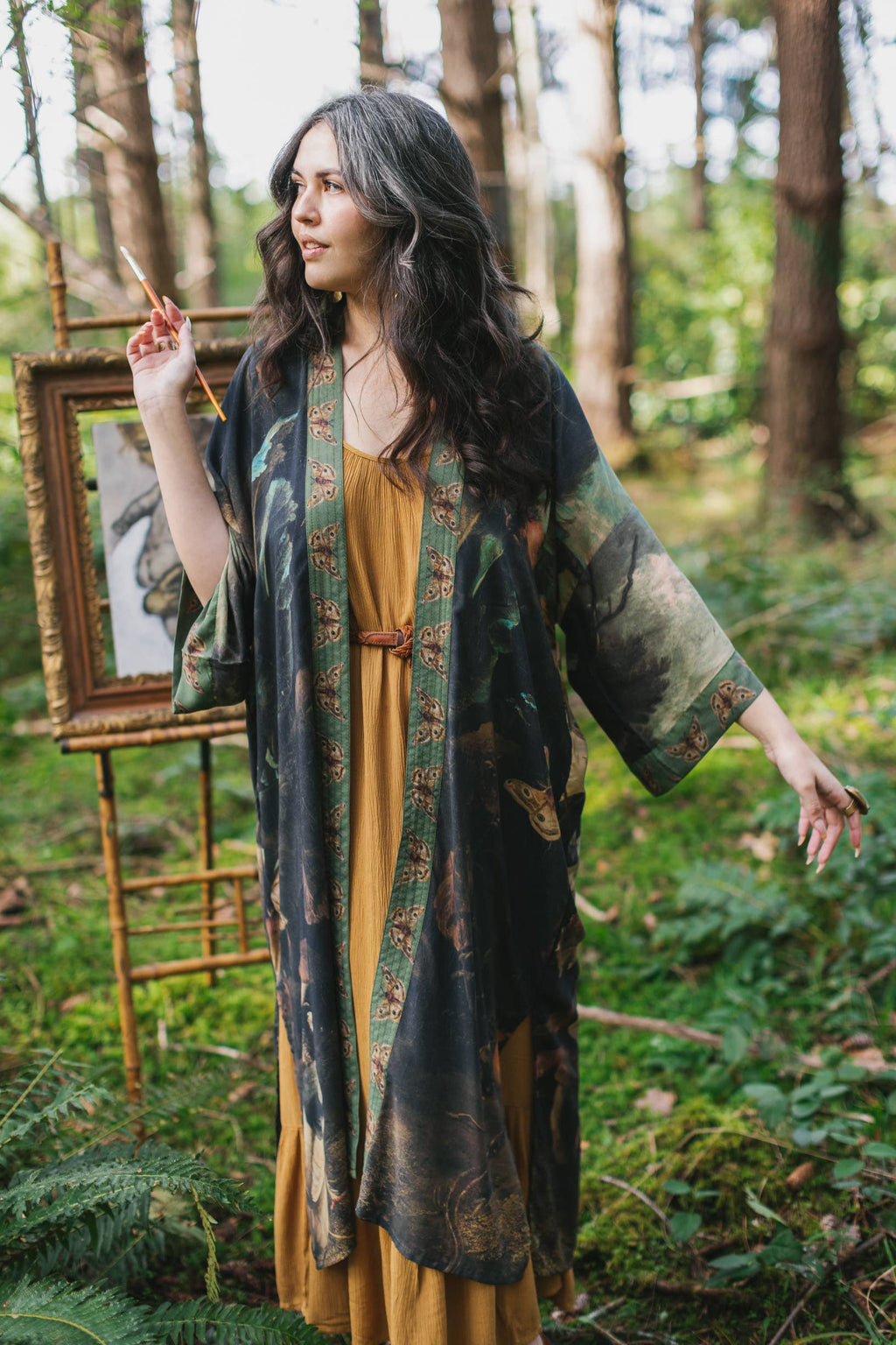 Heartwork Opera Duster Kimono Robe w Artist Butterfly