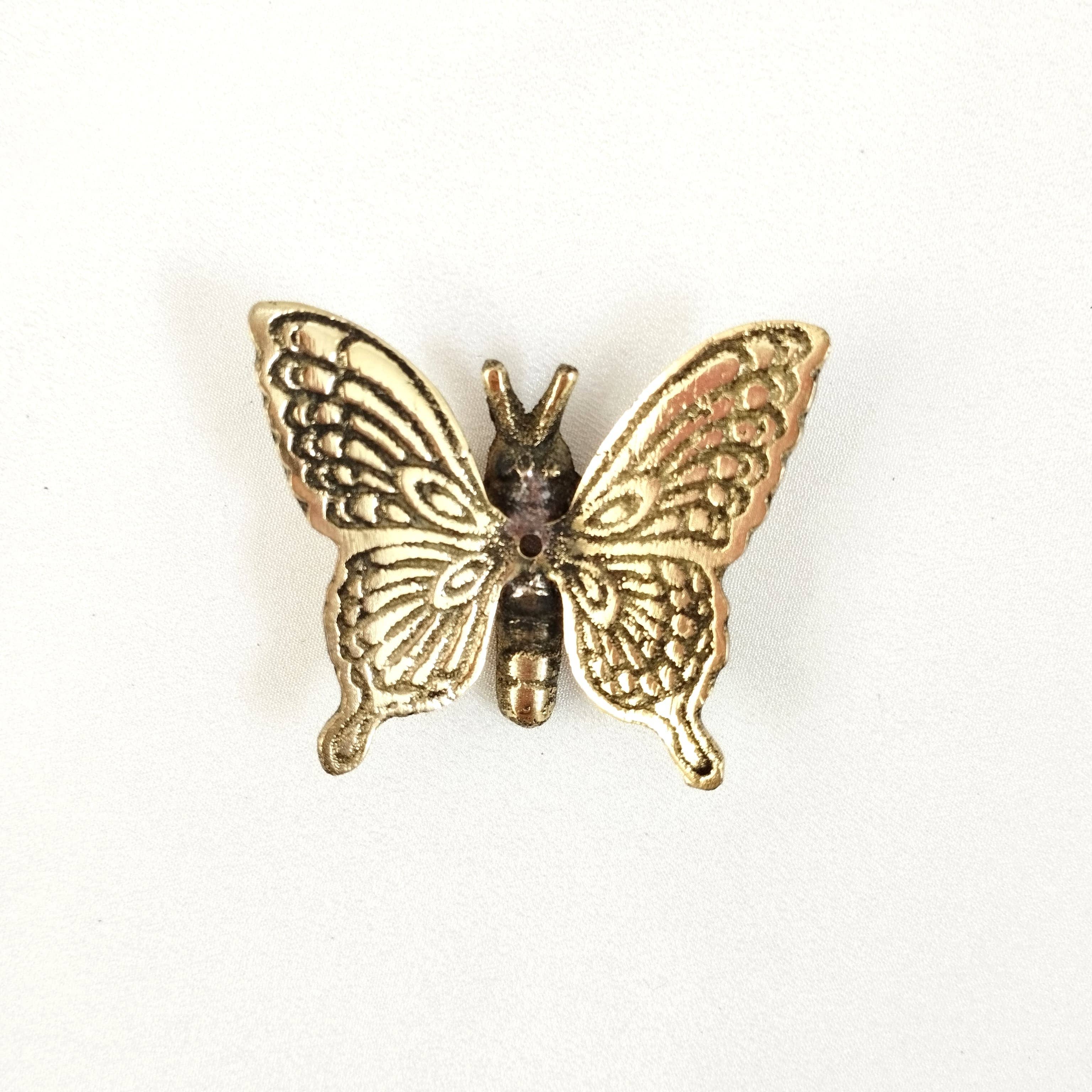 Brass Incense Holder Butterfly - 4,5 x 4 cm / 6 x 5 cm