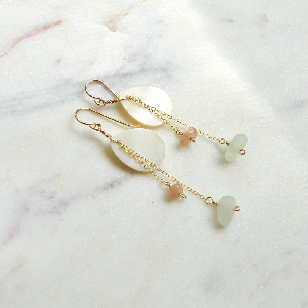 Mother of Pearl & Moonstone Teardrop