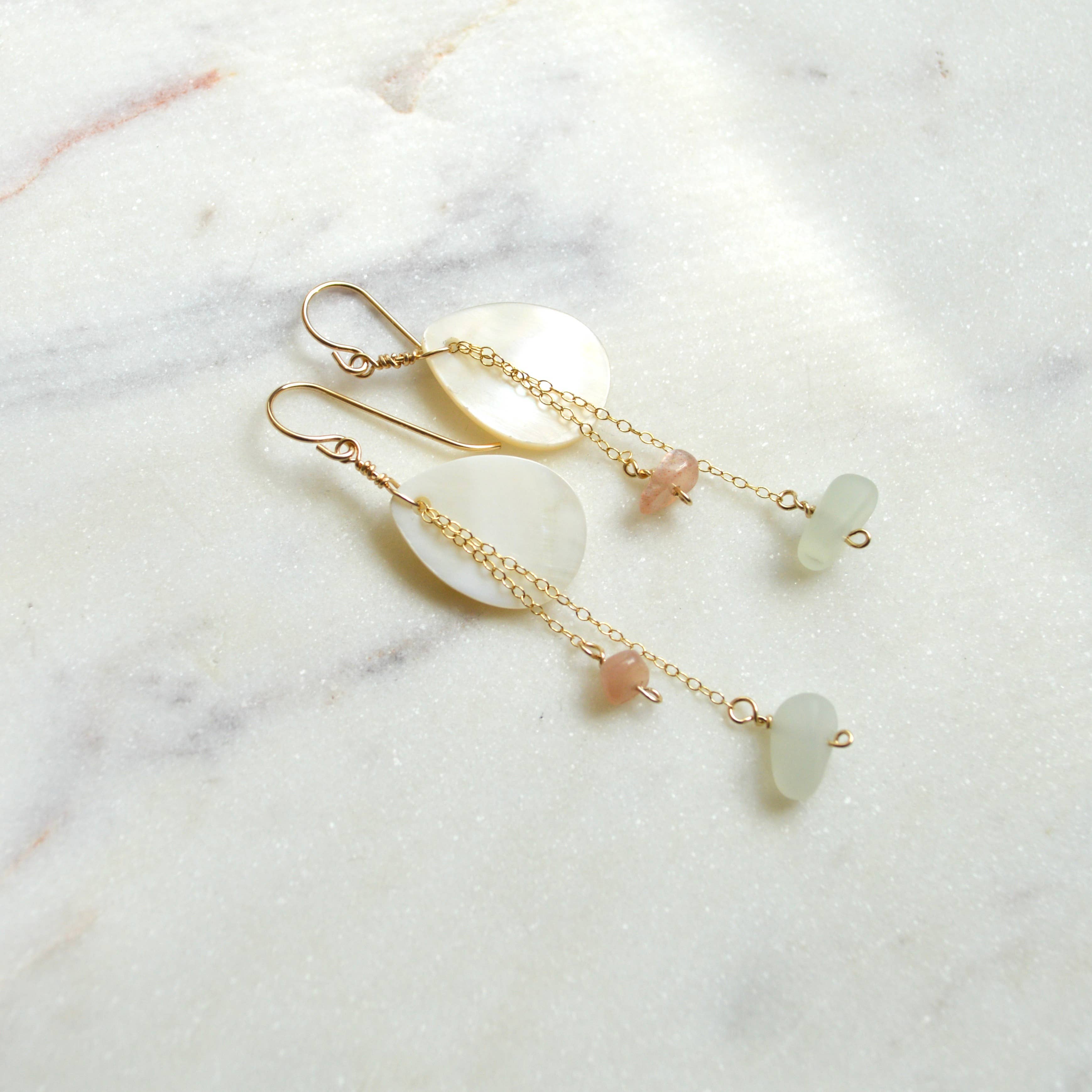 Mother of Pearl & Moonstone Teardrop