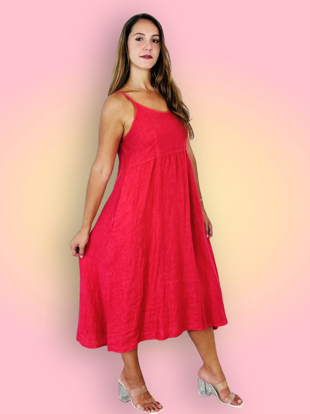 Ref-33195 STRAPPY DRESS 100% LINEN